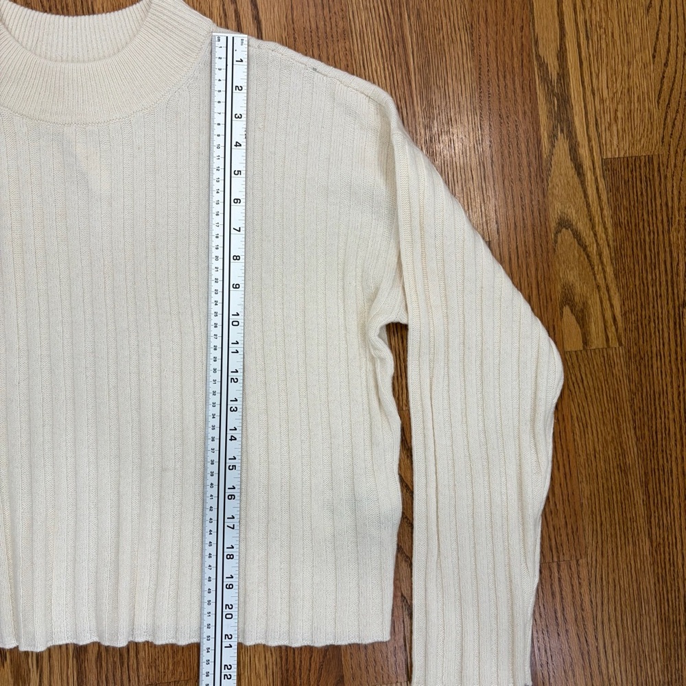 NWT Madewell Ivory Ribbed Sweater - Picture 3 of 8